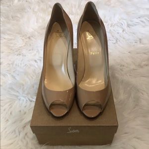 Christian Louboutin Yootish 85 Nude Patent Heel